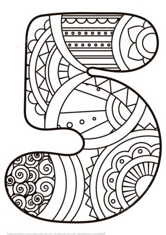 Number zentangle coloring page free printable coloring pages disegni da colorare numeri le idee della scuola
