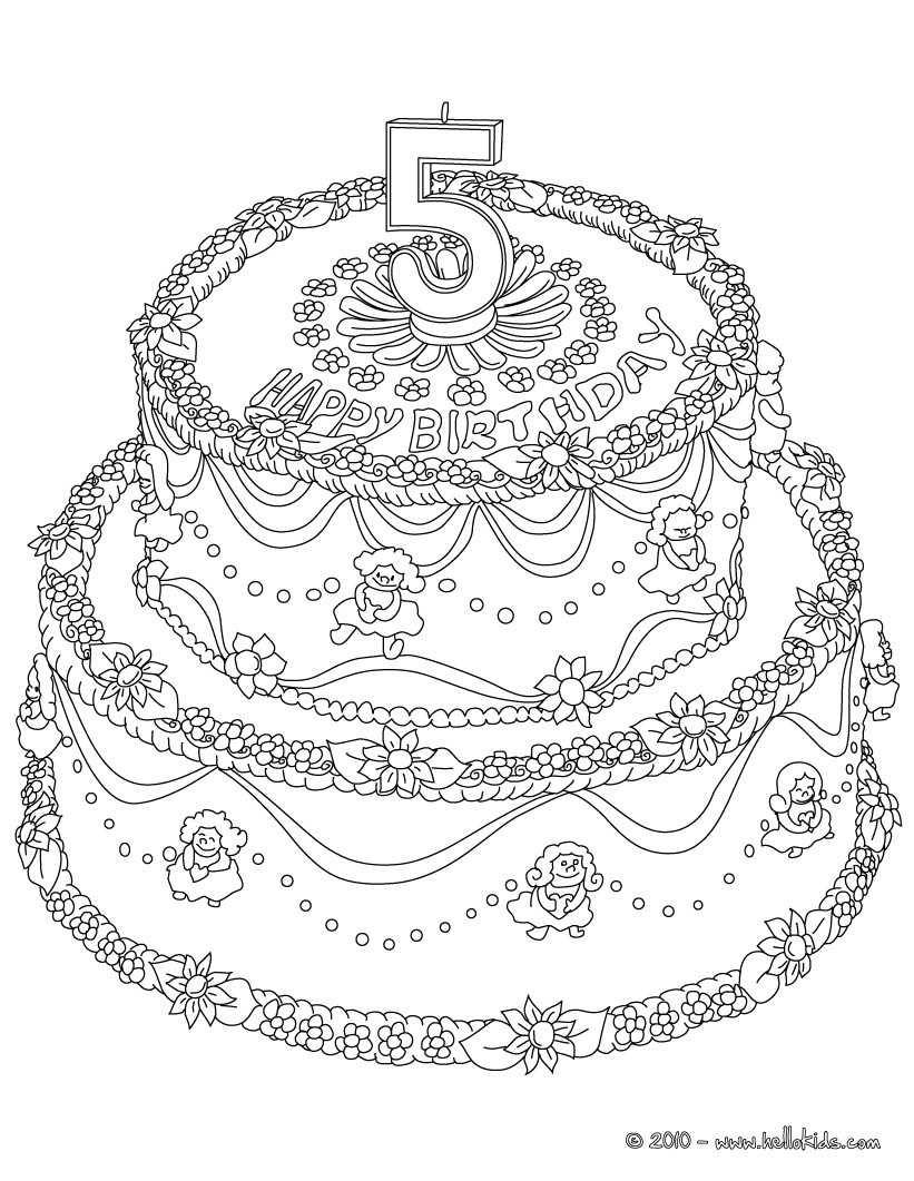 Birthday cake years coloring pages