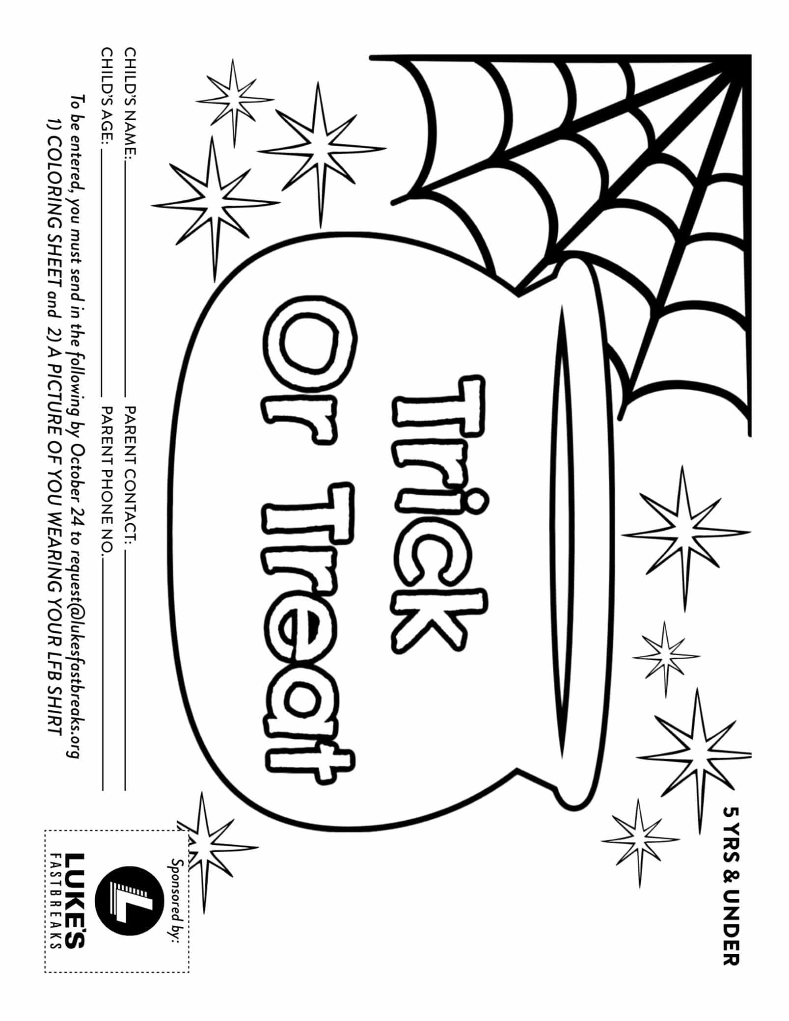 Halloween coloring contest â lukes fastbreaks