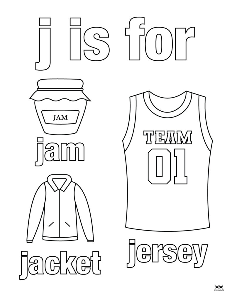 Letter j coloring pages