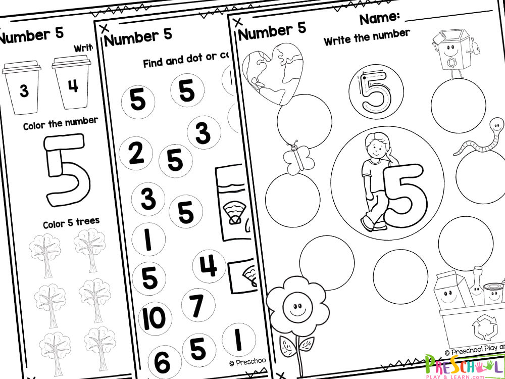 Number worksheets for preschoolers