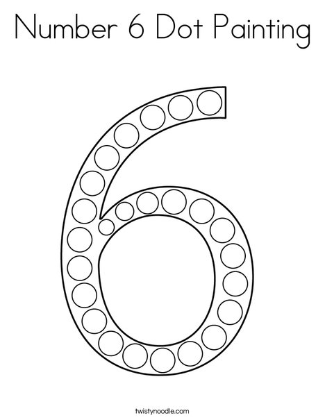Number dot painting coloring page