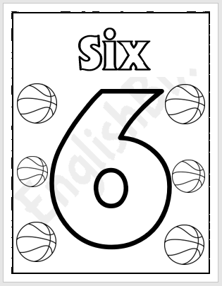 Number coloring page for kids