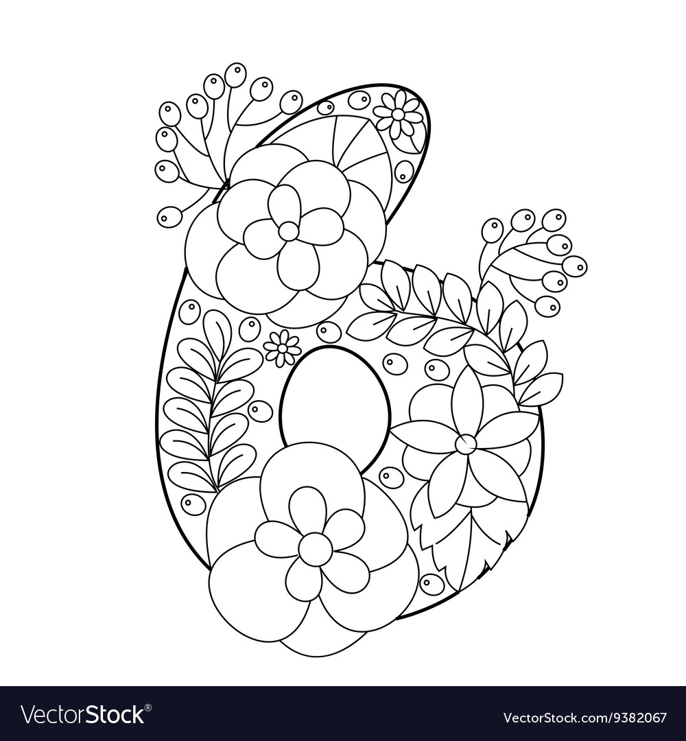 Number coloring book for adults royalty free vector image