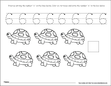 Number six writing counting and recognition activities for children