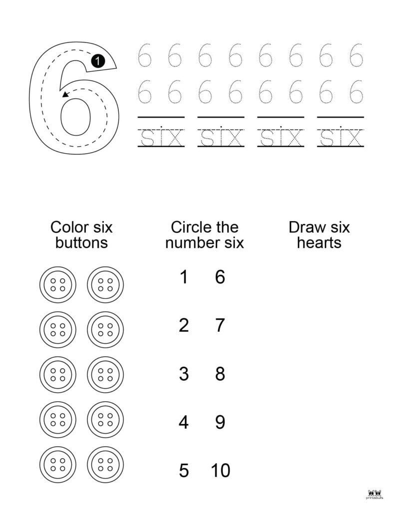 Number tracing worksheets