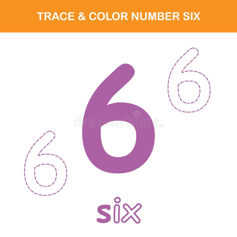 Trace color number worksheet stock vector