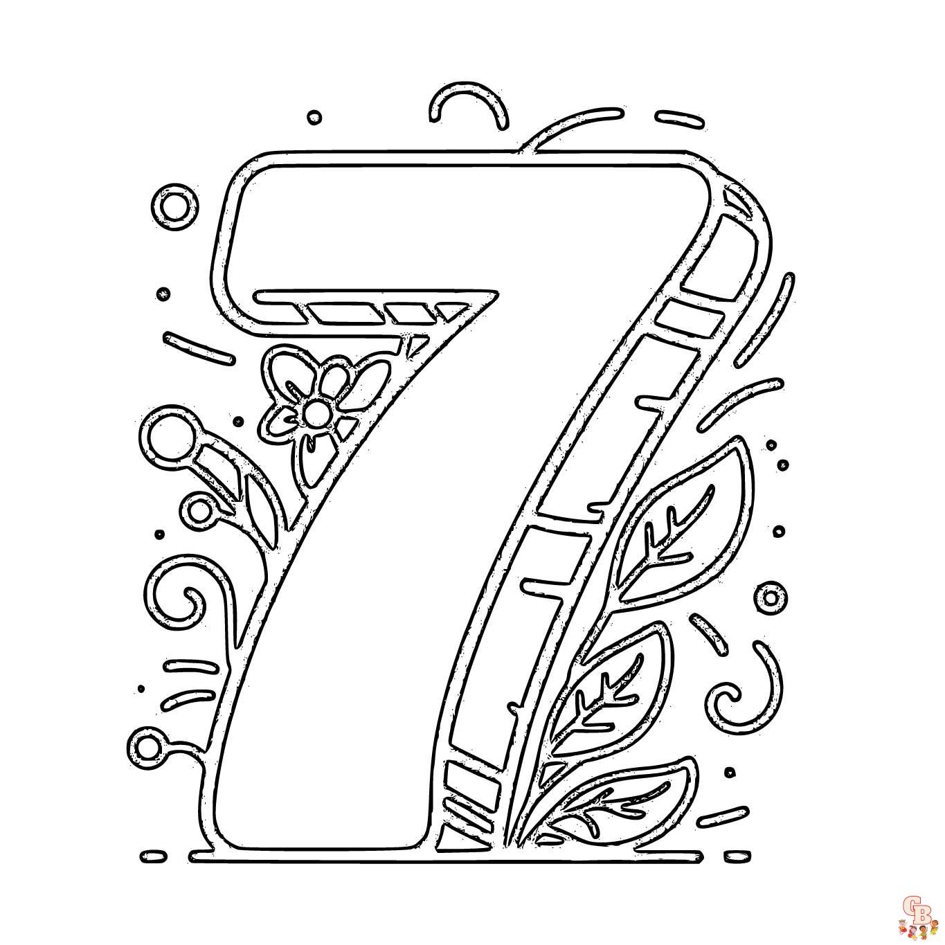 Printable number coloring pages free for kids and adults