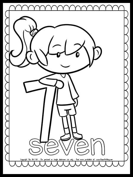 Number kids coloring page free printable â the art kit