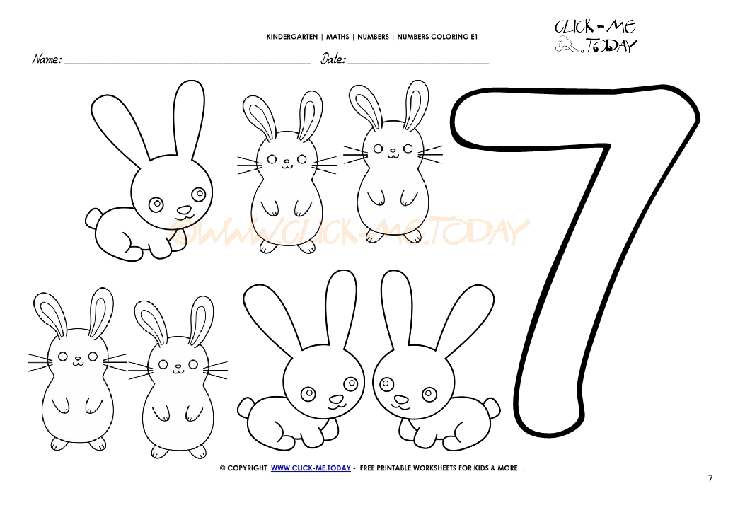 Number coloring pages
