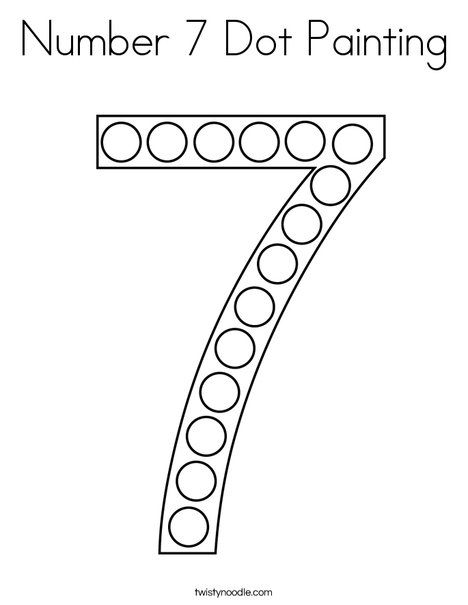 Number dot painting coloring page