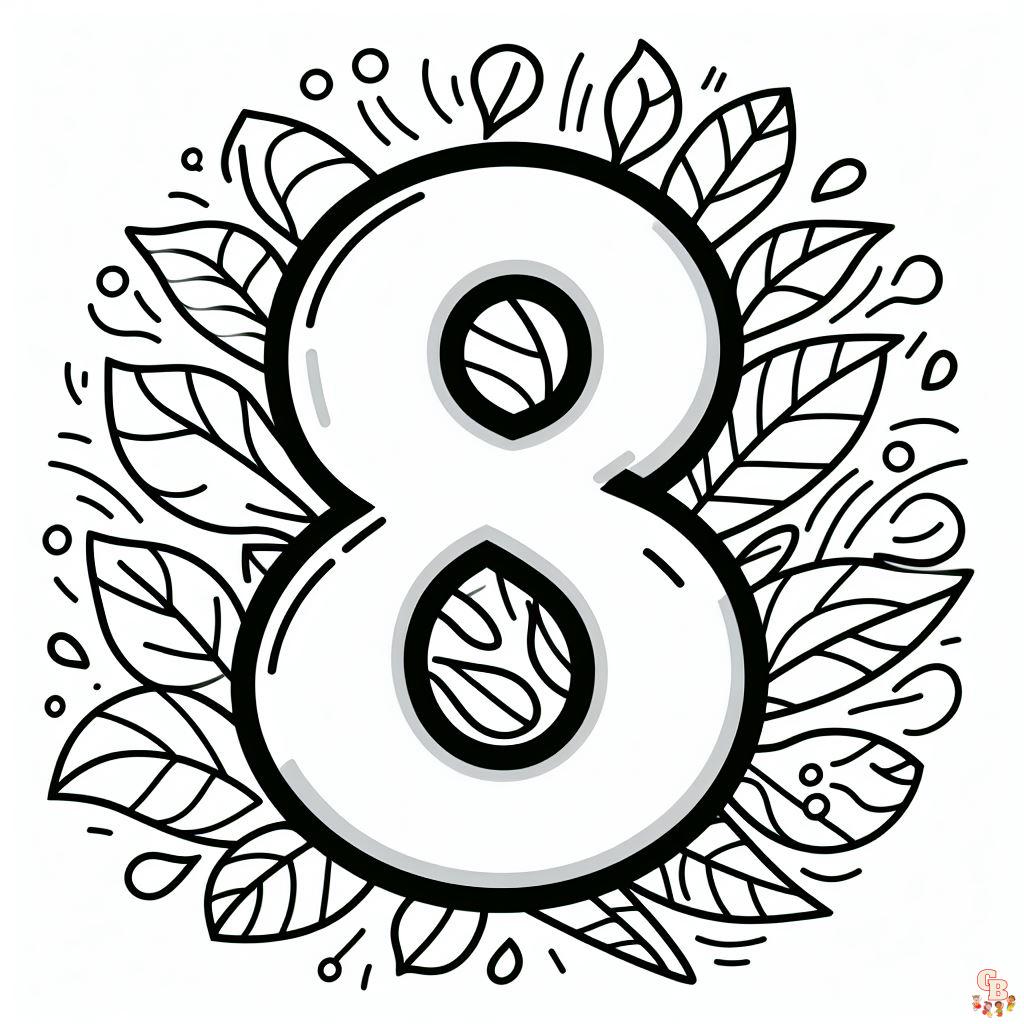 Printable number coloring pages free for kids and adults