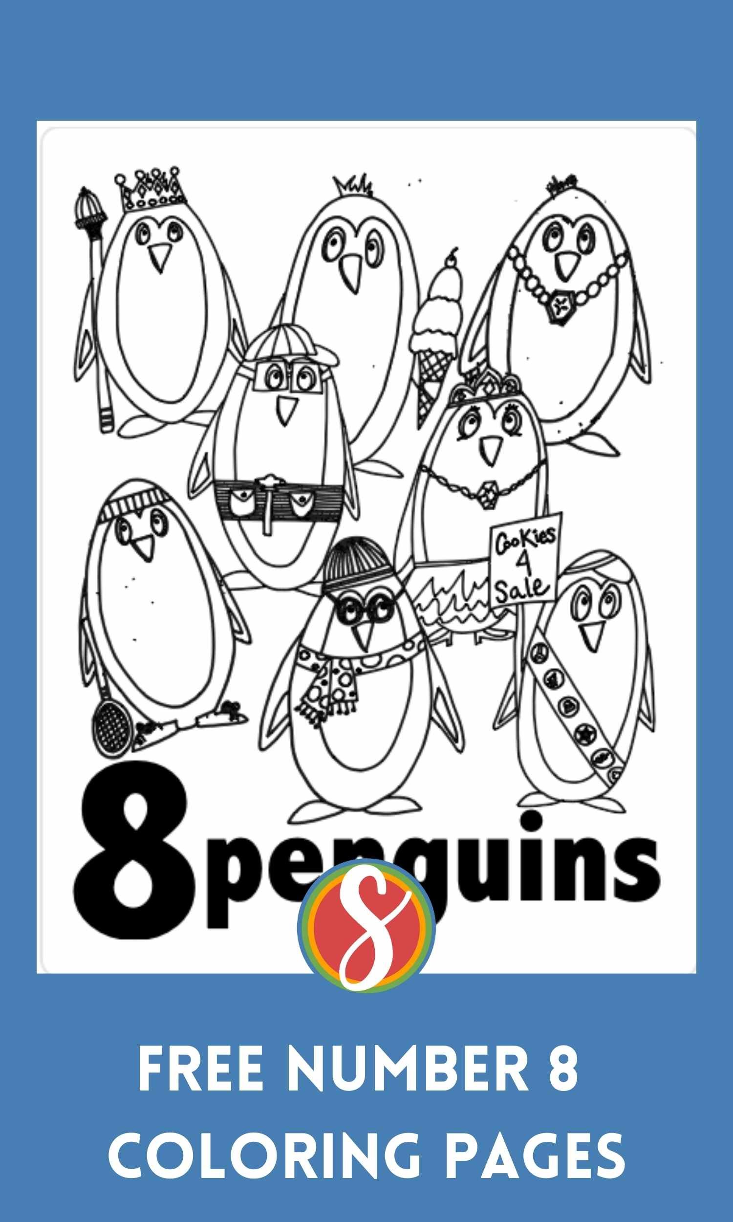 Free number coloring pages â stevie doodles