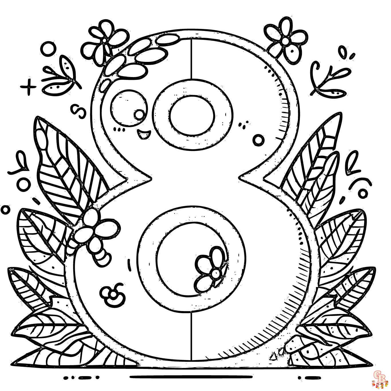 Printable number coloring pages free for kids and adults