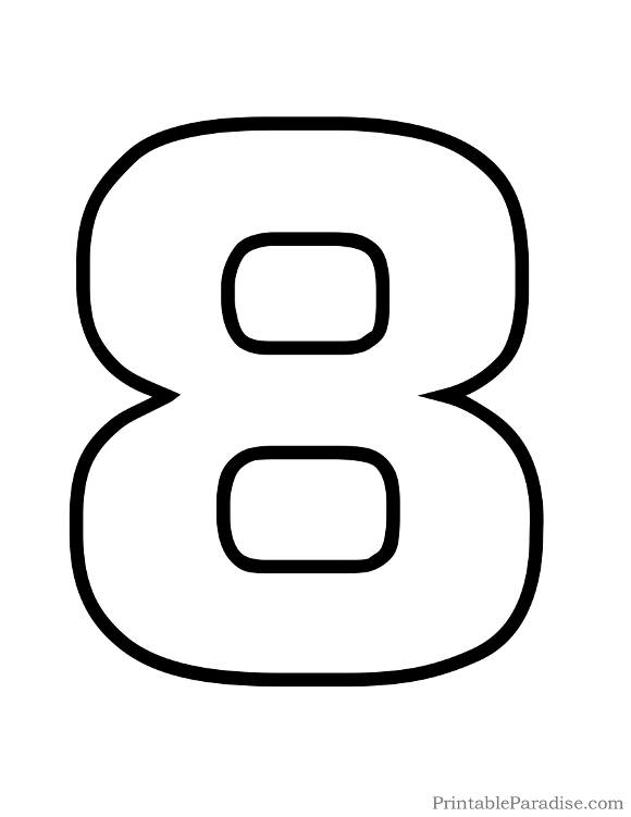 Printable number outline