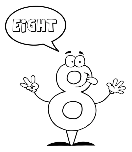 Coloring page outline number seven character saying seven stock photo by hittoon