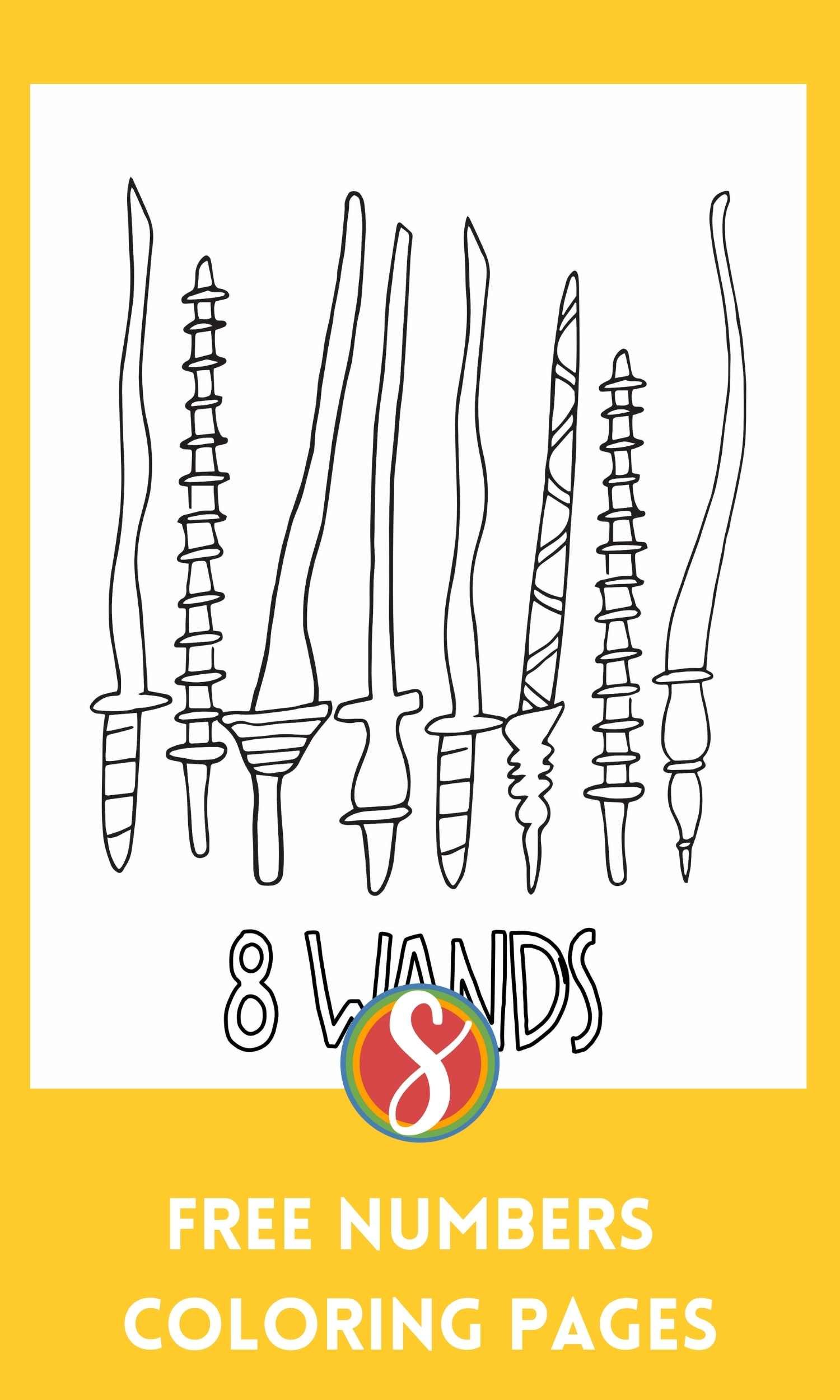 Free number coloring pages â stevie doodles