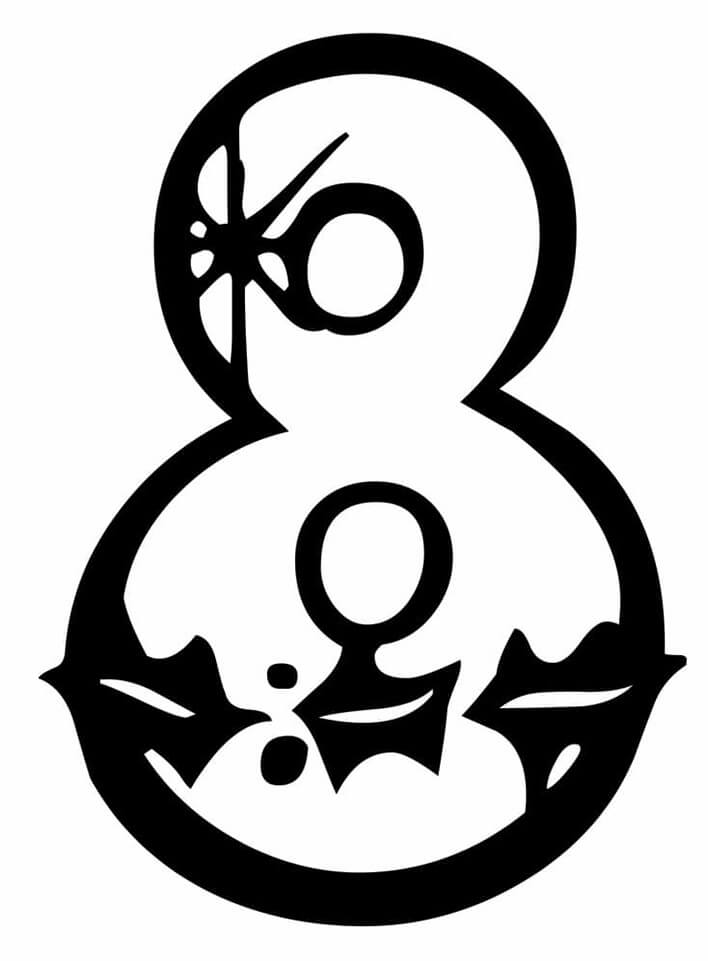 Number pic coloring page