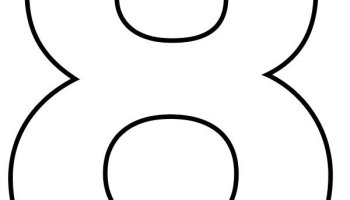 Number eight template coloring page