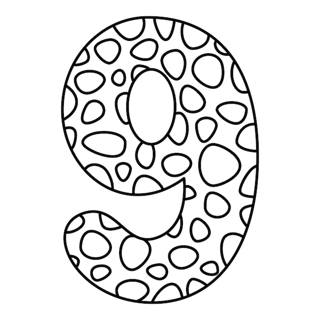 Premium vector arabic numerals coloring book for kids hand drawn arabic figures from one till nine hand drawn script numbers from to in style of doodles on a