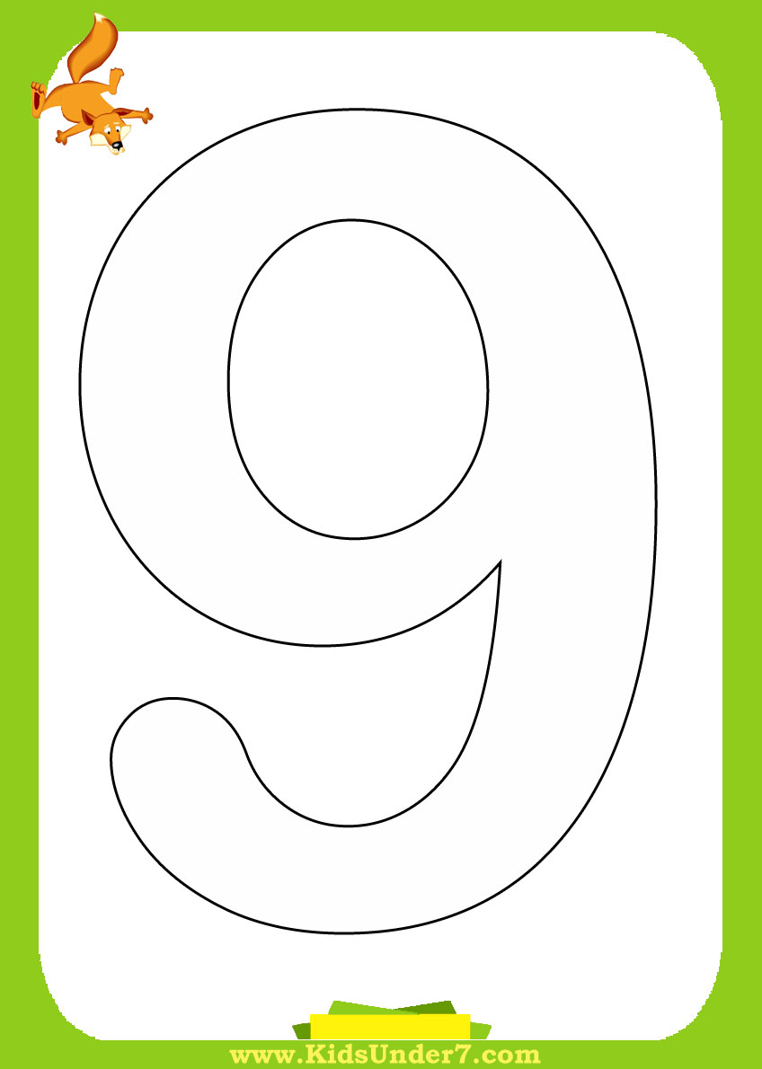 Kids under number coloring pages