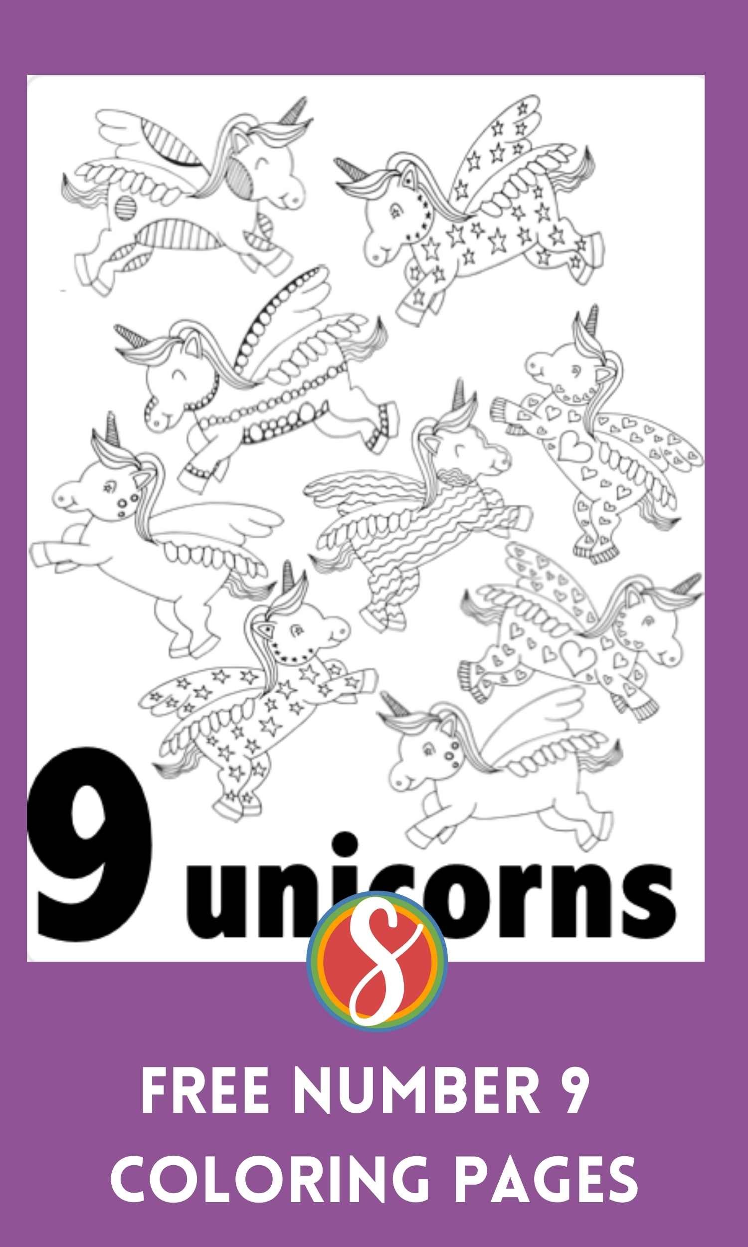 Free number coloring page printables â stevie doodles