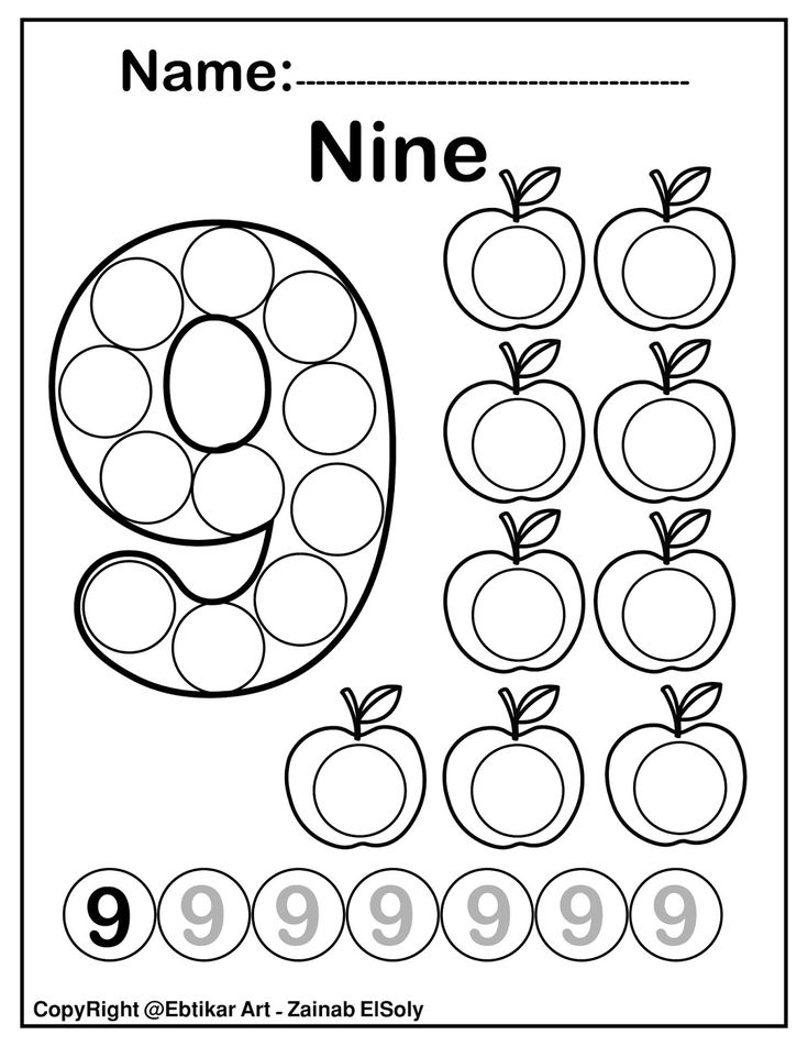 Set of numbers count apples dot marker activity coloring pages for kids dot marker activities dot markers preschool activities printable