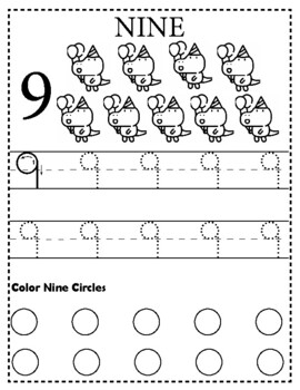 Number tracing worksheet by owl school studio tpt