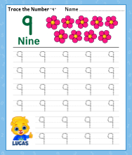 Trace number worksheet for free for kids
