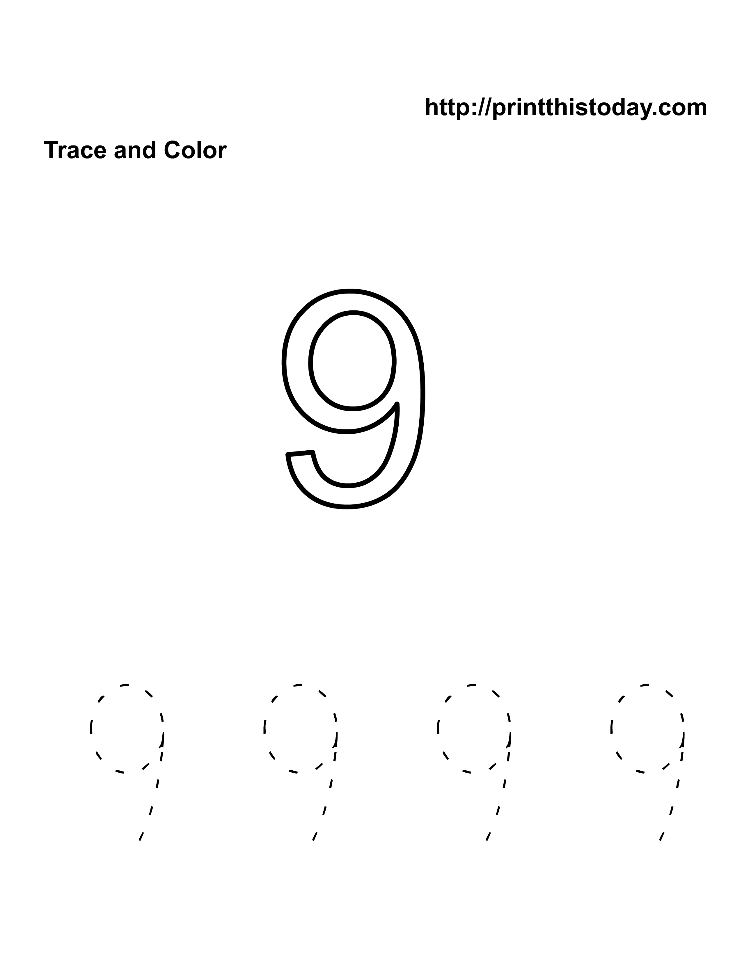 Free kindergarten math worksheets number nine