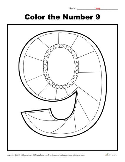 Color the number preschool number worksheet