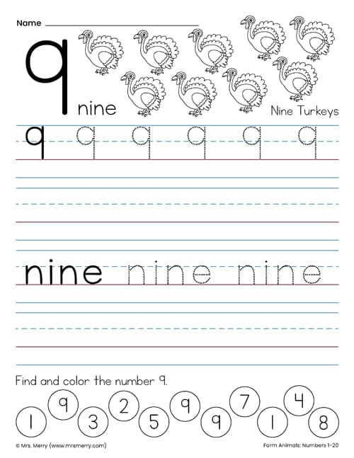 Free tracing numbers worksheets