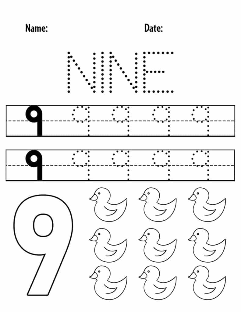 Free number worksheets for preschool â the hollydog blog
