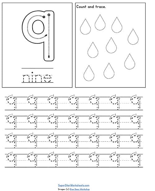 Number handwriting worksheets