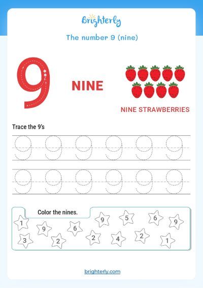 Free printable number nine worksheets for kids pdfs