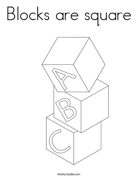Blocks are square coloring page