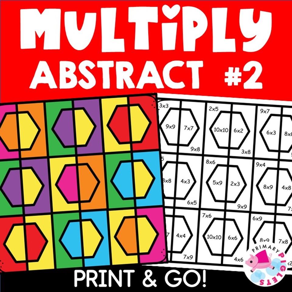Back to school multiplication color by number code abstract math coloring pages made by teachers