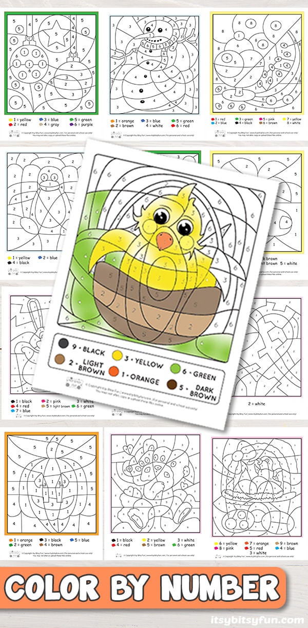 Free printable color by number worksheets