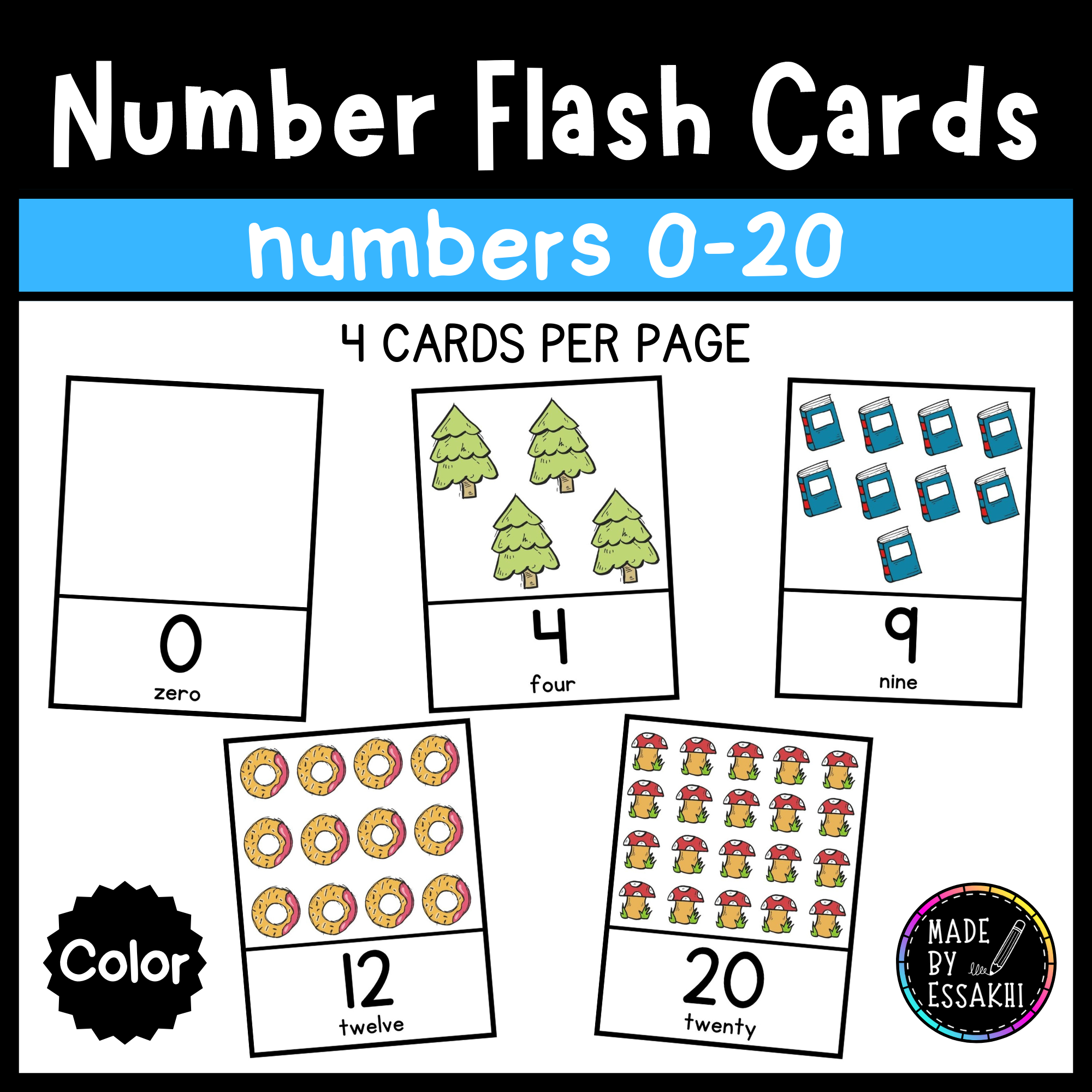 Number flash cards