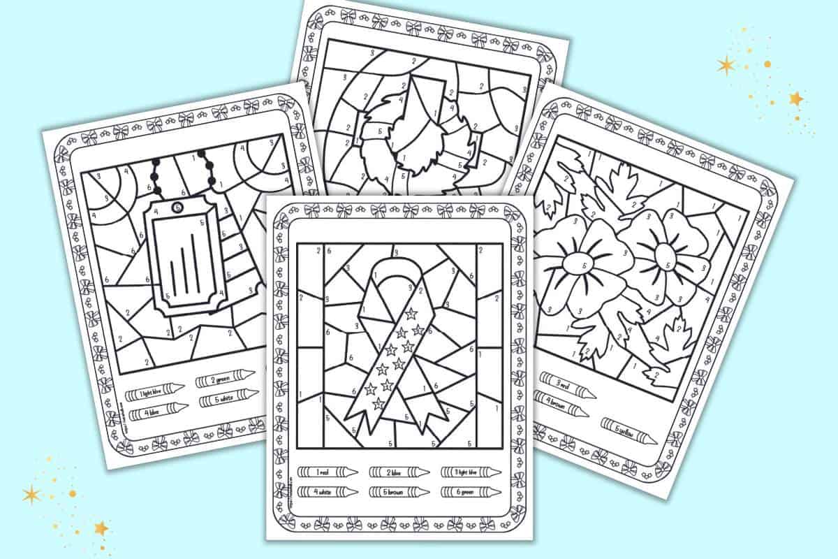 Free printable memorial day color by number