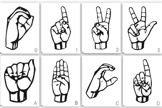 Sign language numbers and alphabet hand sign cards asl coloring pages senses homeschool resources homeschool curriculum download now