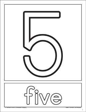 The number five number recognition cards printable skills sheets