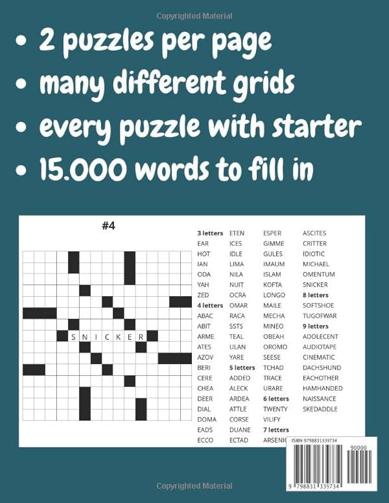 Word fill in puzzles for adults vol fill ins word puzzles with starter word words to fill
