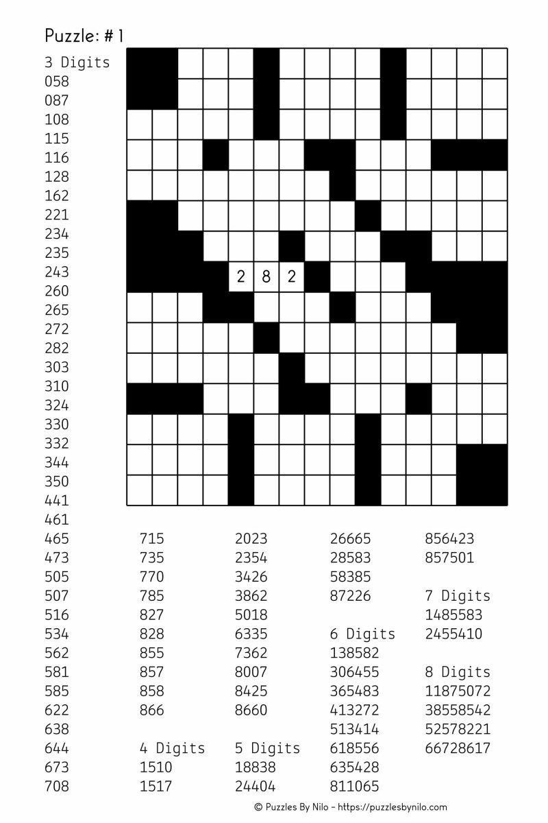 Printable fill in puzzle free downloadable number fill in puzzle get fill in puzzles maths puzzles printable crossword puzzles