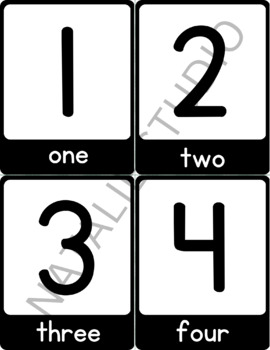 Number flash cards numbers