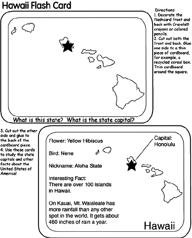 Us state flash cards