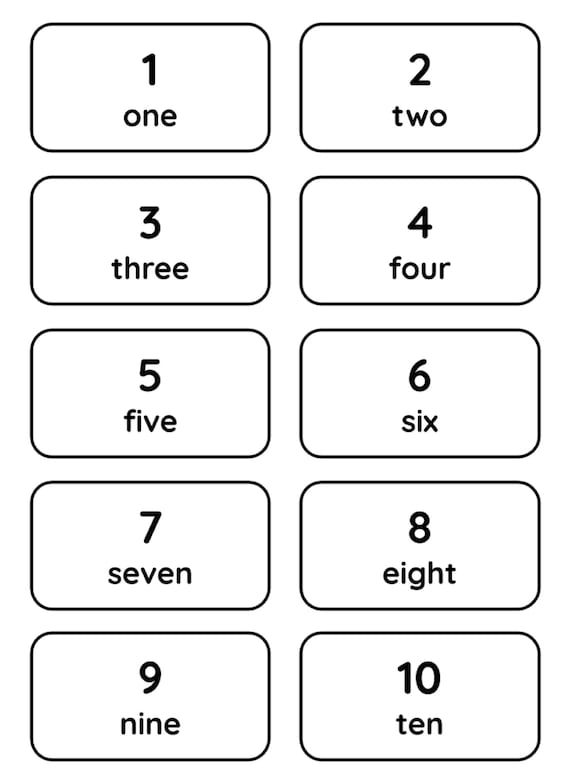 Numbers number words flash cards printable worksheet kindergarten homeschool busy book