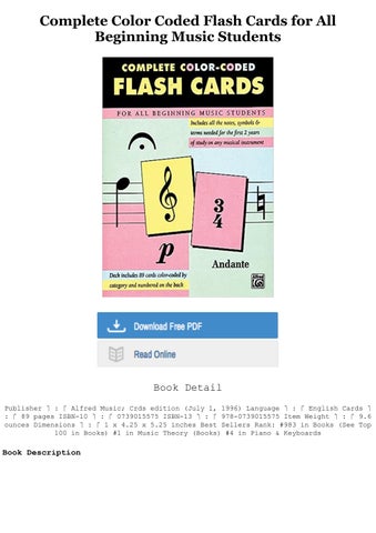 Pdf download plete color coded flash cards for all beginning music students full audiobook by isiah