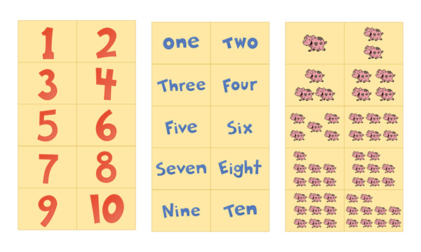 Number flash cards printable