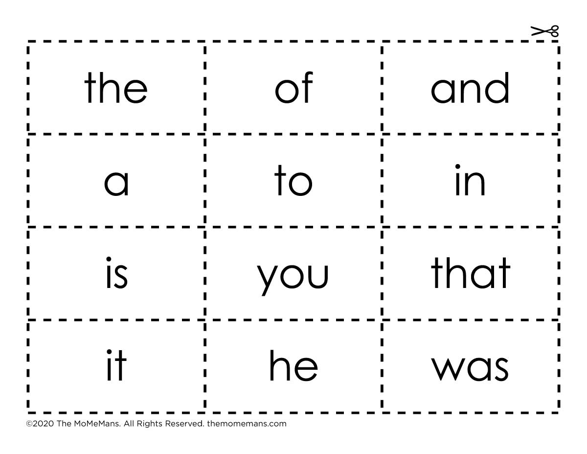 I can read sight words printable flash cards certificate â the momemans